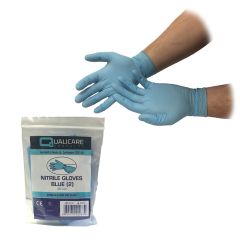 Qualicare - Blue Nitrile Gloves - Individually Packed