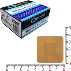 Qualicare - Fabric Plasters - Square (3.8cm x 3.8cm) - 100 Pack