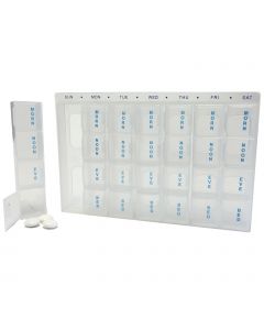 Medisure Weekly Transparent Pill Organiser - 28 Compartment