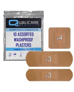 Qualicare Plasters - Washproof - 10 Pack Assorted